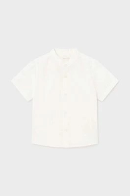 Zdjęcie produktu Mayoral koszula z domieszką lnu niemowlęca kolor beżowy