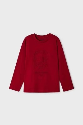 Zdjęcie produktu Mayoral longsleeve bawełniany dziecięcy kolor czerwony z nadrukiem