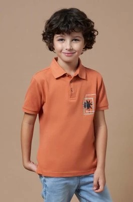 Zdjęcie produktu Mayoral polo bawełniane dziecięce kolor pomarańczowy z nadrukiem