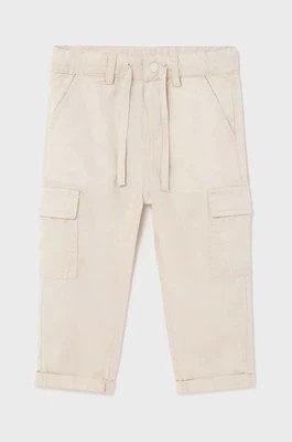 Zdjęcie produktu Mayoral spodnie niemowlęce cargo slim kolor beżowy gładkie