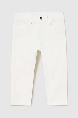 Zdjęcie produktu Mayoral spodnie niemowlęce slim fit kolor biały gładkie