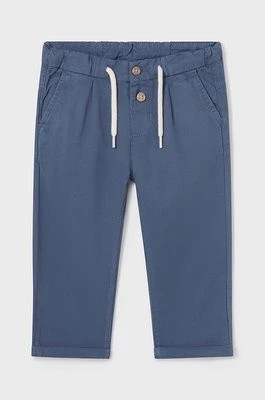 Zdjęcie produktu Mayoral spodnie z domieszką lnu dziecięce kolor niebieski gładkie