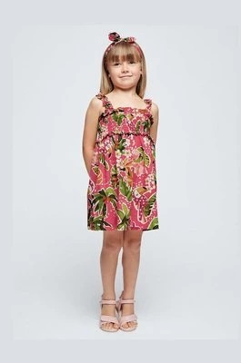 Zdjęcie produktu Mayoral sukienka bawełniana dziecięca kolor fioletowy mini rozkloszowana