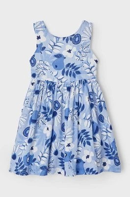 Zdjęcie produktu Mayoral sukienka bawełniana dziecięca kolor niebieski mini rozkloszowana