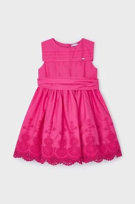Zdjęcie produktu Mayoral sukienka bawełniana dziecięca kolor różowy mini rozkloszowana