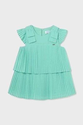 Zdjęcie produktu Mayoral sukienka bawełniana niemowlęca kolor zielony mini rozkloszowana