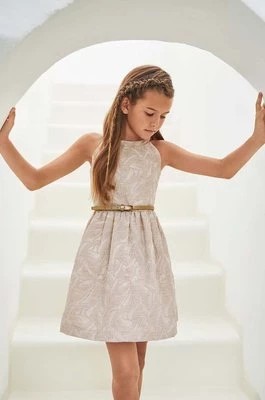 Zdjęcie produktu Mayoral sukienka dziecięca kolor beżowy mini rozkloszowana