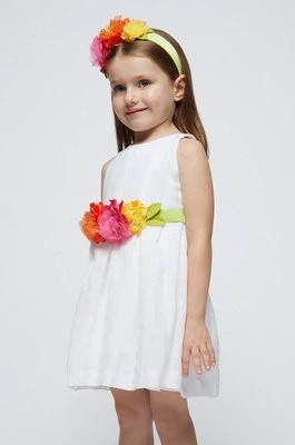 Zdjęcie produktu Mayoral sukienka dziecięca kolor biały mini rozkloszowana