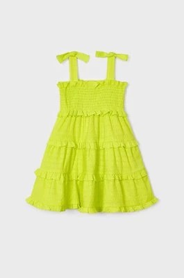 Zdjęcie produktu Mayoral sukienka dziecięca kolor zielony mini prosta