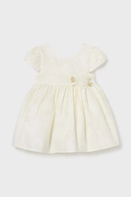 Zdjęcie produktu Mayoral sukienka niemowlęca kolor beżowy mini rozkloszowana