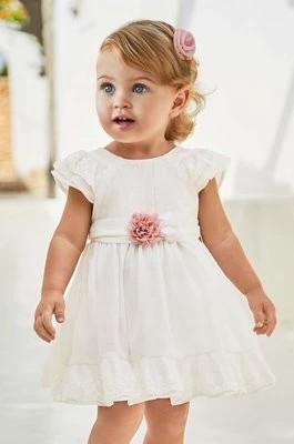 Zdjęcie produktu Mayoral sukienka niemowlęca kolor biały mini rozkloszowana