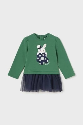 Zdjęcie produktu Mayoral sukienka niemowlęca kolor zielony mini rozkloszowana