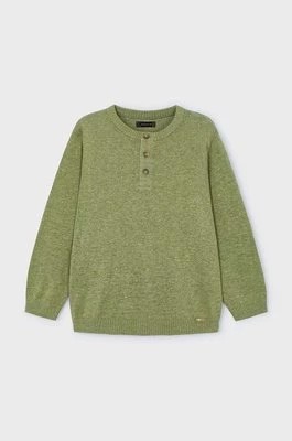 Zdjęcie produktu Mayoral sweter z domieszką lnu dziecięcy kolor zielony lekki