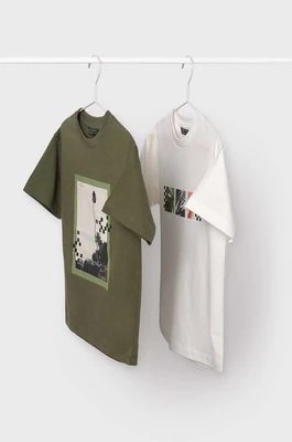 Zdjęcie produktu Mayoral t-shirt bawełniany dziecięcy 2-pack kolor zielony z nadrukiem