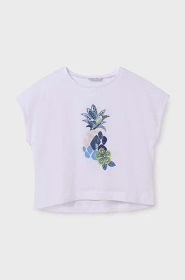 Zdjęcie produktu Mayoral t-shirt bawełniany dziecięcy kolor biały