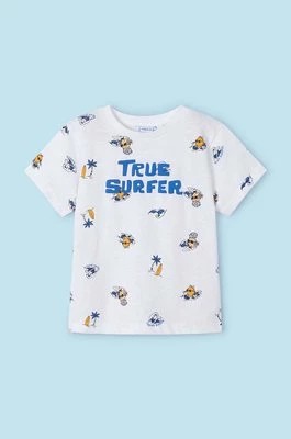 Zdjęcie produktu Mayoral t-shirt bawełniany dziecięcy kolor biały wzorzysty