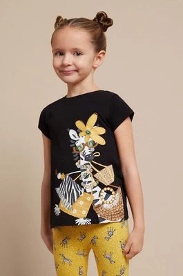 Zdjęcie produktu Mayoral t-shirt bawełniany dziecięcy kolor czarny