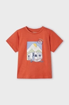Zdjęcie produktu Mayoral t-shirt bawełniany dziecięcy kolor czerwony z nadrukiem