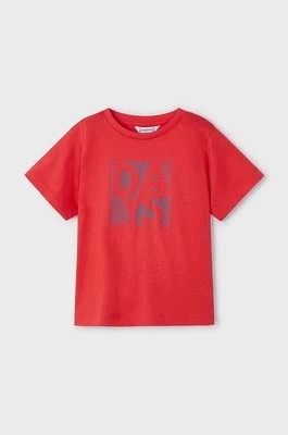 Zdjęcie produktu Mayoral t-shirt bawełniany dziecięcy kolor czerwony z nadrukiem