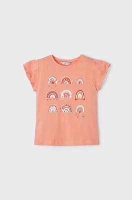 Zdjęcie produktu Mayoral t-shirt bawełniany dziecięcy kolor pomarańczowy