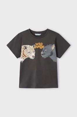Zdjęcie produktu Mayoral t-shirt bawełniany dziecięcy kolor szary z nadrukiem