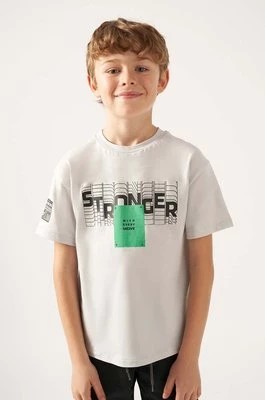 Zdjęcie produktu Mayoral t-shirt bawełniany dziecięcy kolor szary z nadrukiem