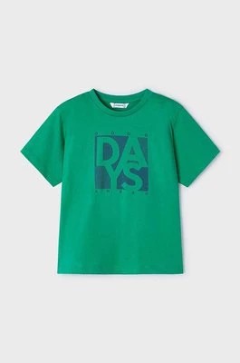 Zdjęcie produktu Mayoral t-shirt bawełniany dziecięcy kolor zielony z nadrukiem