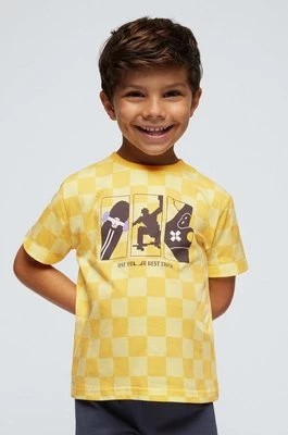 Zdjęcie produktu Mayoral t-shirt bawełniany dziecięcy kolor żółty z nadrukiem