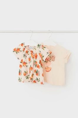 Zdjęcie produktu Mayoral t-shirt bawełniany niemowlęcy 2-pack kolor pomarańczowy