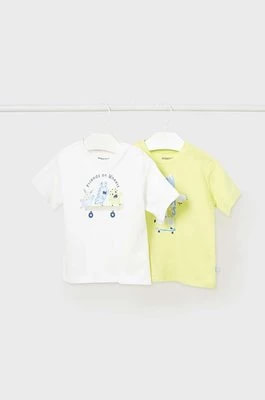 Zdjęcie produktu Mayoral t-shirt bawełniany niemowlęcy 2-pack kolor zielony z nadrukiem