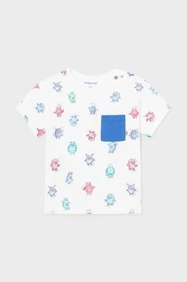Zdjęcie produktu Mayoral t-shirt bawełniany niemowlęcy kolor biały wzorzysty