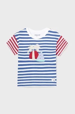 Zdjęcie produktu Mayoral t-shirt bawełniany niemowlęcy kolor niebieski wzorzysty