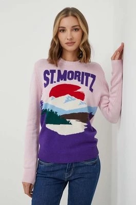 Zdjęcie produktu MC2 Saint Barth sweter wełniany damski kolor różowy