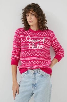 Zdjęcie produktu MC2 Saint Barth sweter z domieszką wełny damski kolor różowy