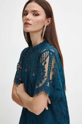 Zdjęcie produktu Medicine bluzka damska kolor turkusowy gładka
