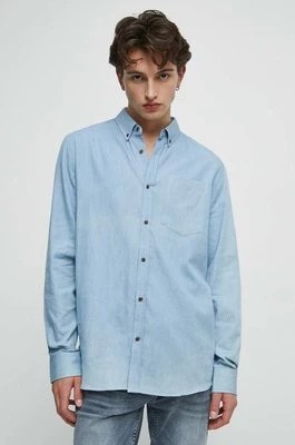 Zdjęcie produktu Medicine koszula bawełniana męska kolor niebieski regular z kołnierzykiem button-down