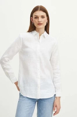 Zdjęcie produktu Medicine koszula lniana damska kolor biały regular z kołnierzykiem klasycznym