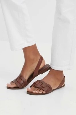 Zdjęcie produktu Medicine sandały skórzane damskie kolor brązowy