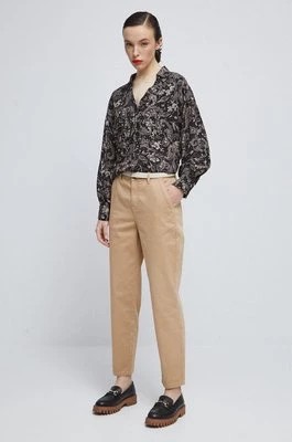 Zdjęcie produktu Medicine spodnie damskie kolor beżowy fason chinos medium waist