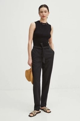 Zdjęcie produktu Medicine spodnie damskie kolor czarny fason chinos high waist