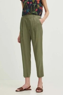Zdjęcie produktu Medicine spodnie damskie kolor zielony fason chinos high waist
