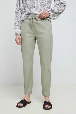 Zdjęcie produktu Medicine spodnie damskie kolor zielony fason chinos medium waist