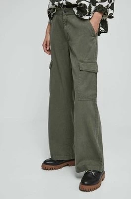 Zdjęcie produktu Medicine spodnie damskie kolor zielony szerokie high waist