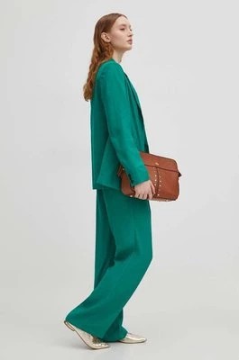 Zdjęcie produktu Medicine spodnie damskie kolor zielony szerokie high waist