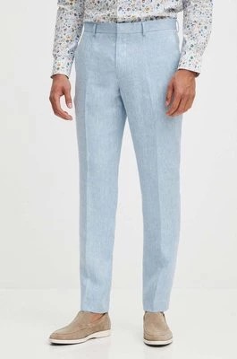 Zdjęcie produktu Medicine spodnie lniane męskie kolor niebieski dopasowane
