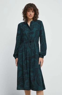 Zdjęcie produktu Medicine sukienka kolor turkusowy midi rozkloszowana