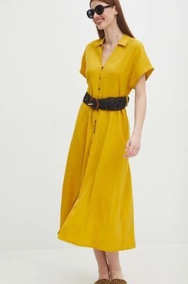 Zdjęcie produktu Medicine sukienka kolor żółty midi rozkloszowana