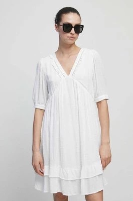 Zdjęcie produktu Medicine sukienka z fakturą kolor biały mini rozkloszowana