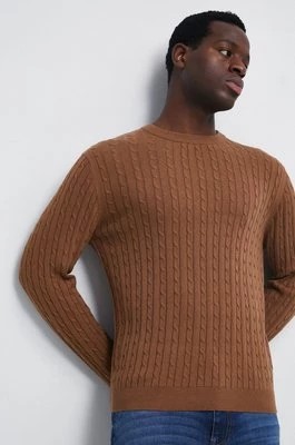 Zdjęcie produktu Medicine sweter bawełniany męski kolor brązowy lekki