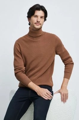 Zdjęcie produktu Medicine sweter bawełniany męski kolor brązowy z golferm